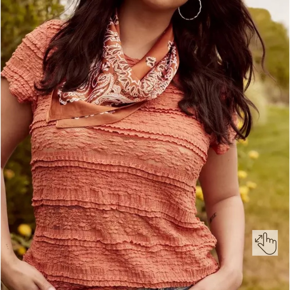 Torrid Textured Coral Short Sleeve Top